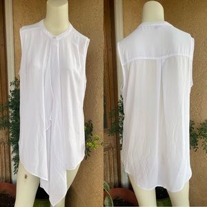 Forever21 Sleeveless Button-Down Sheer Top LARGE